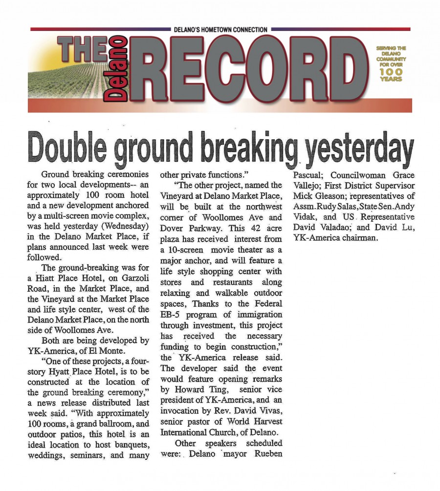 Delano Record news